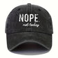 Street 1pc Unisex NOPE Letter Embroidered Baseball Cap, Soft Top Sun Hat For Women