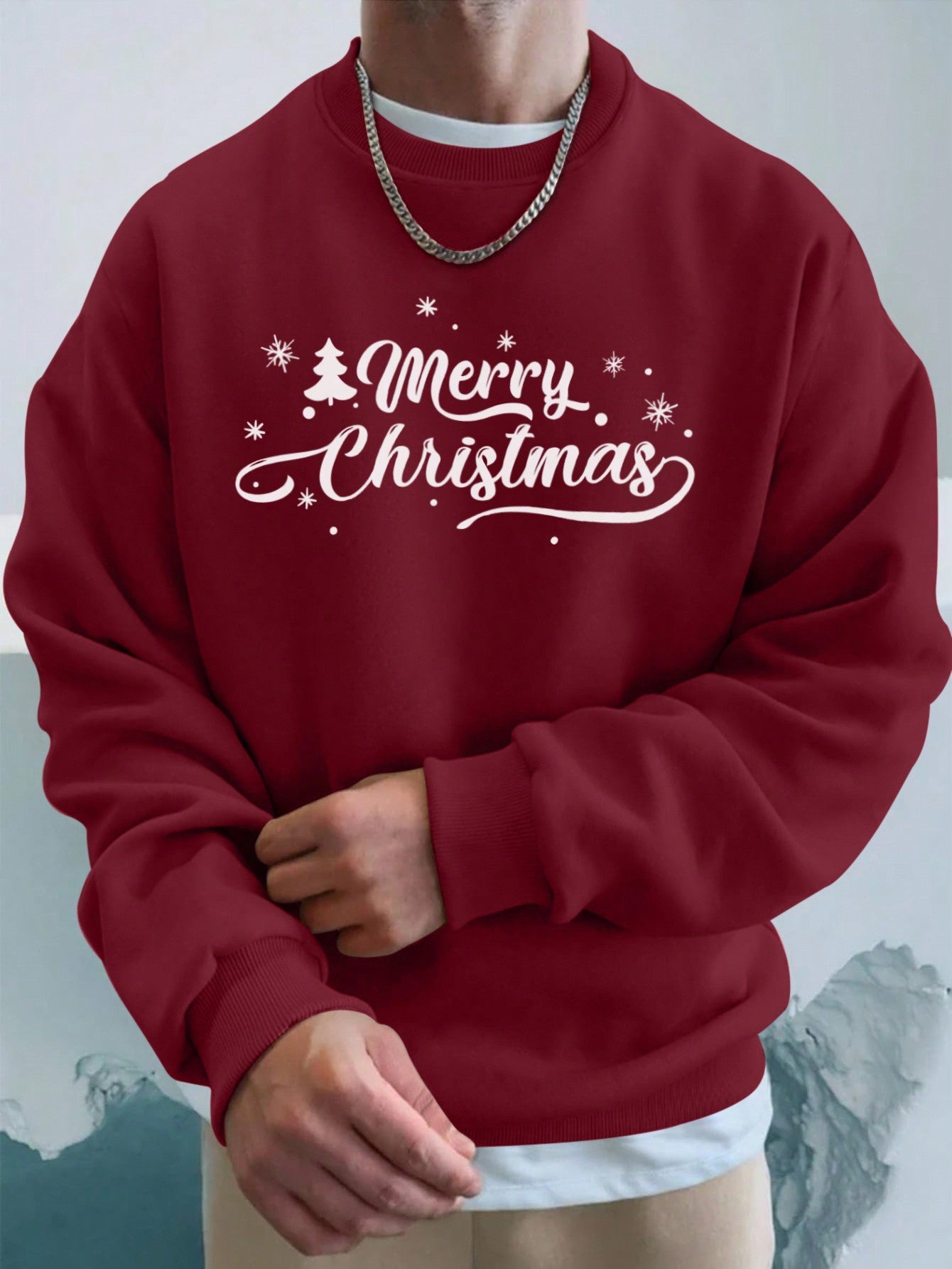 Men 1pc Christmas Print Drop Shoulder Sweatshirt