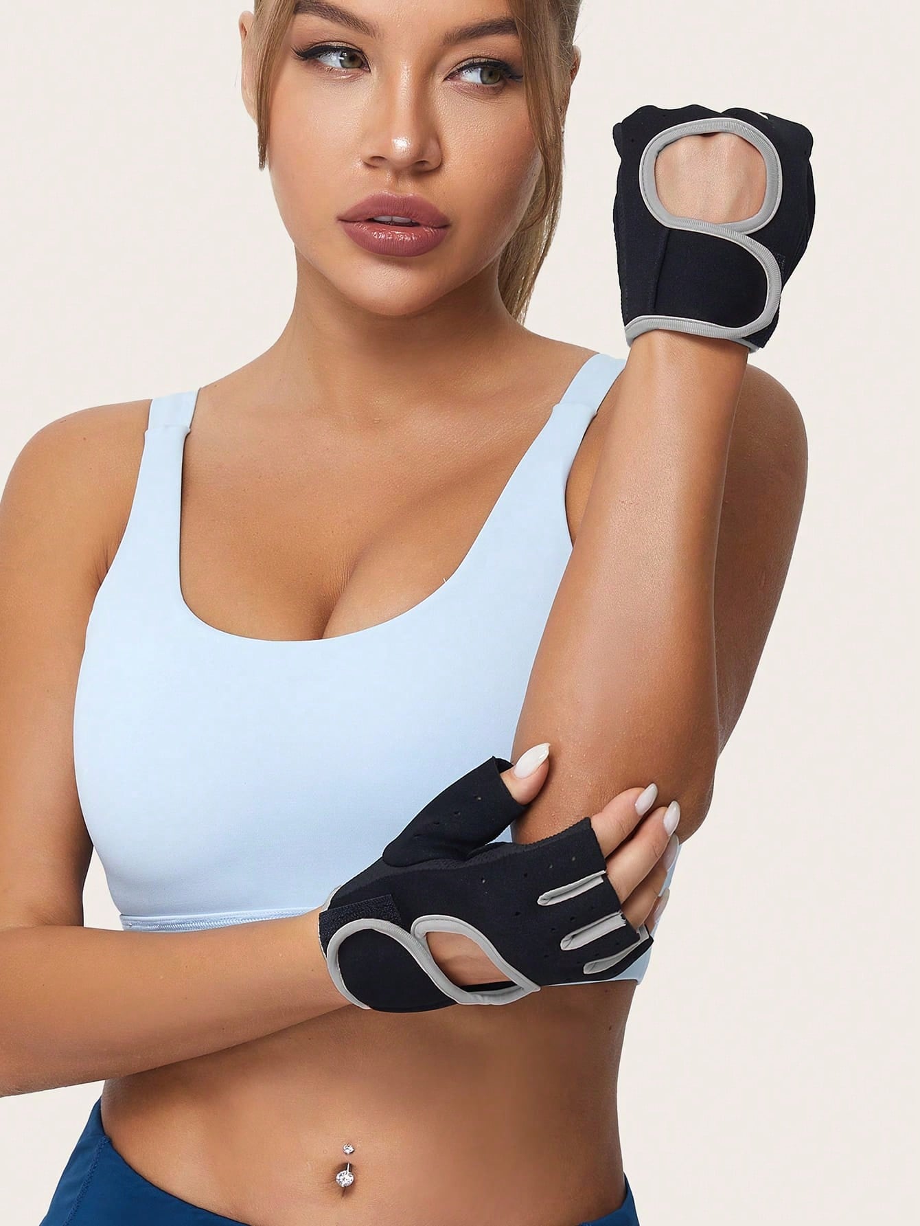 1pair Breathable Fitness Sports Gloves For Men And Women, Suitable For Basketball, Dumbbells, Lifting, Riding, Half-Finger Wristband And Anti-Slip