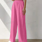 EZwear Solid Slant Pocket Wide Leg Pants