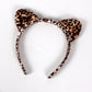 Cute 1pc Leopard Pattern Cat Ear Decor Costume Headband For Halloween Party