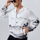 Manfinity ModaGents Oversized Men's Plus Size Bird Print Zip Up Jacket