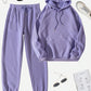 INAWLY Women's Hooded Drawstring Sweatshirt And Sweatpants Set