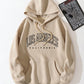 Manfinity Dauomo Men Letter Graphic Kangaroo Pocket Drawstring Thermal Lined Hoodie