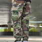 Manfinity Hypemode Loose Fit Men's Camouflage Print Cargo Pants With Flap Pockets Baggy Long Camo Graphic Army Green Going Out