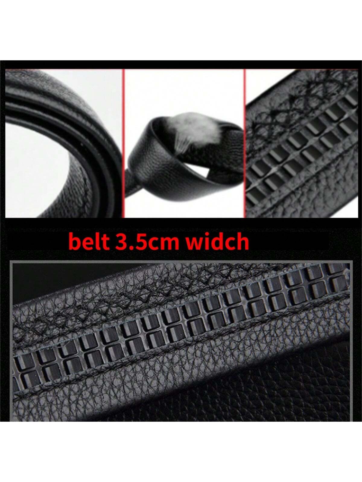 1pc Elongated Men's Fashionable Metal Automatic Buckle Casual Belt, Fits Waist 105-170cm