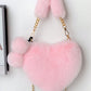 Furry Purse For Girls Heart Shaped Fluffy Handbag For Women Soft Small Shoulder Bag Clutch Purse With Metal Chain Strap . The Best Valentine's Gifts For Girlfriend Lady