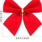 24pcs Mini Christmas Tree Decor Bow, Cute Wedding Party Home Wreath Hanging Ornaments (Red),Christmas