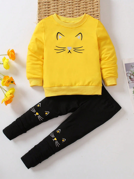 Young Girl Cartoon Graphic Pullover