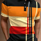 Manfinity Homme Men Work Casual Striped Print Colorblock Button Polo Shirt, Boyfriend Gift