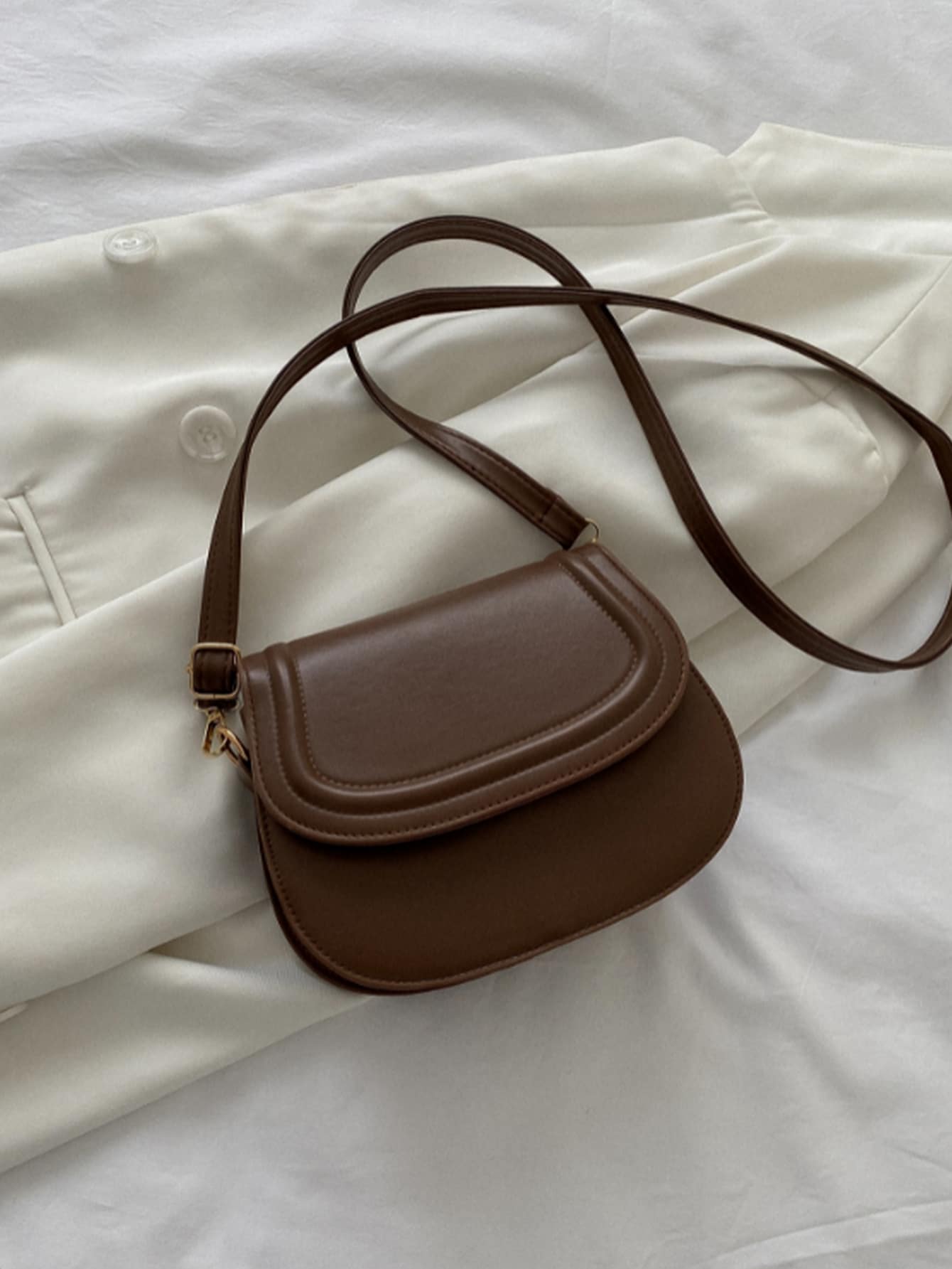 Mini Minimalist Flap Saddle Bag