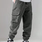 Men Flap Pocket Side Drawstring Waist Cargo Pants