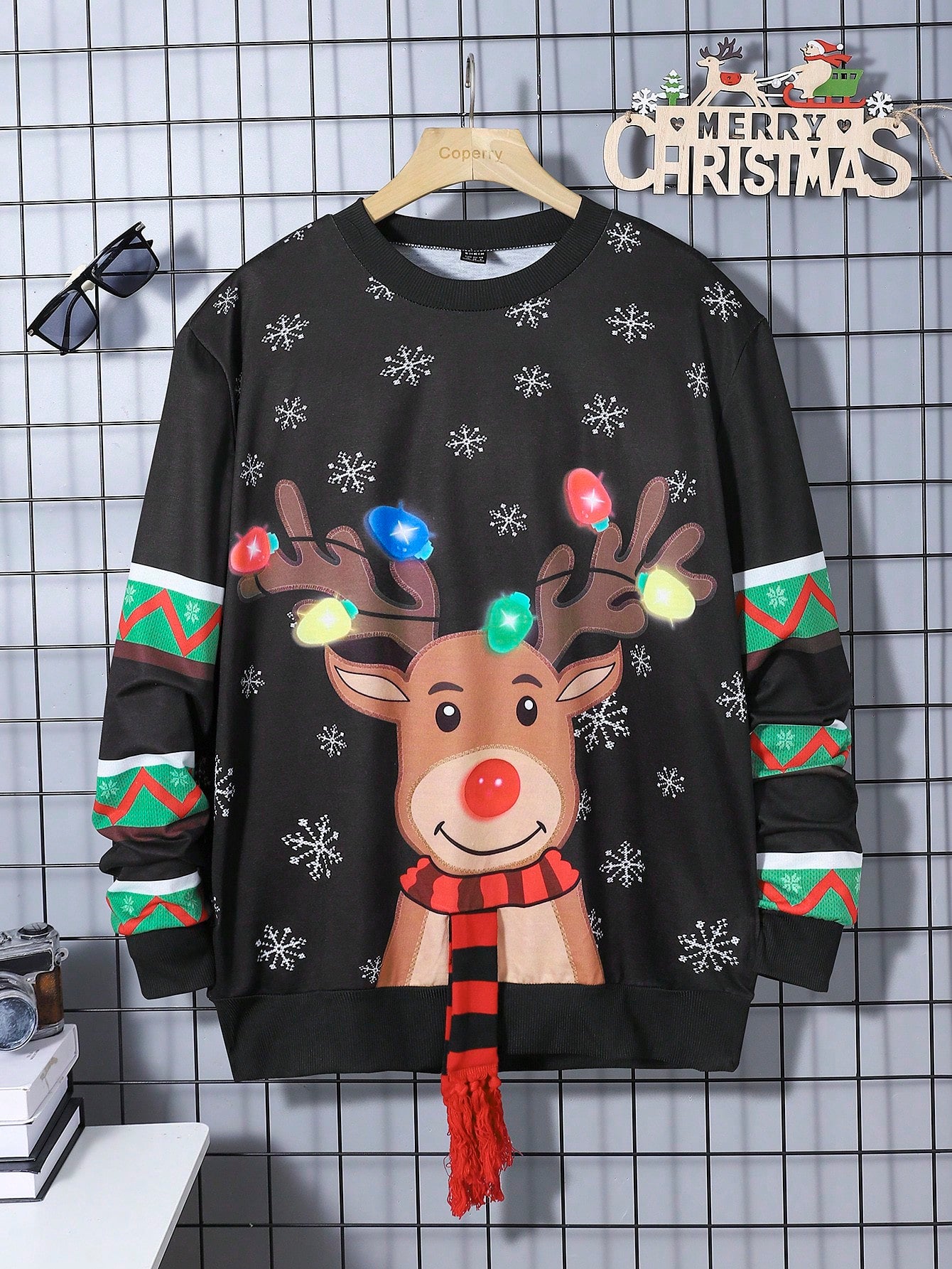 Men Christmas Print Sweatshirt