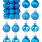 24pcs Blue Christmas Ball Ornament Set, Christmas Tree Decoration Hanging Pendants For Holiday Parties, Wreaths,Christmas