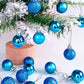 24pcs Blue Christmas Ball Ornament Set, Christmas Tree Decoration Hanging Pendants For Holiday Parties, Wreaths,Christmas