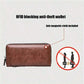 Men's Long Zipper Wallet Pu Leather Wallet for Men RFID Blocking Business Clutch Bag Credit Card Holder Purse Man