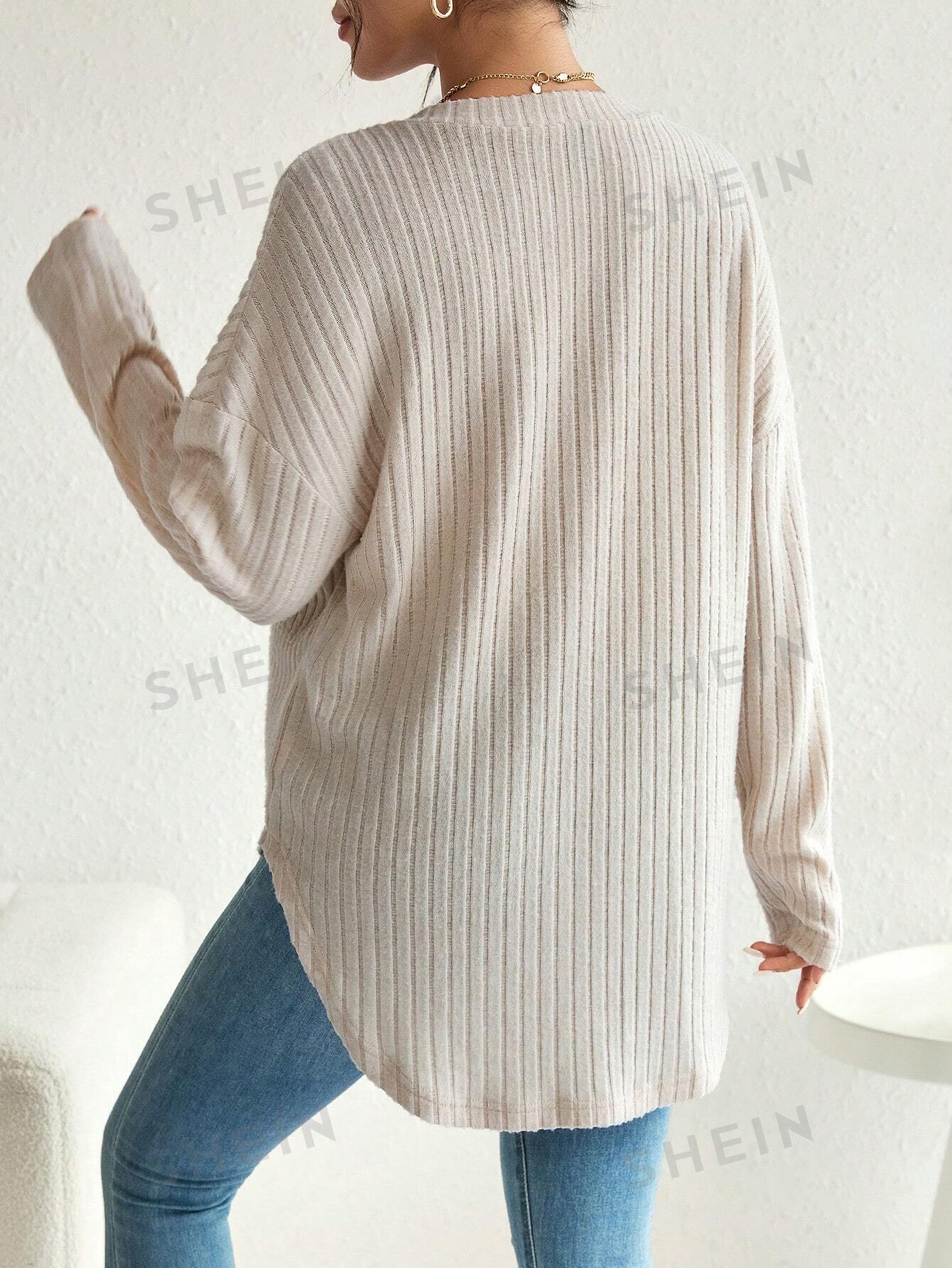 Maternity Drop Shoulder Ribbed Knit Tee