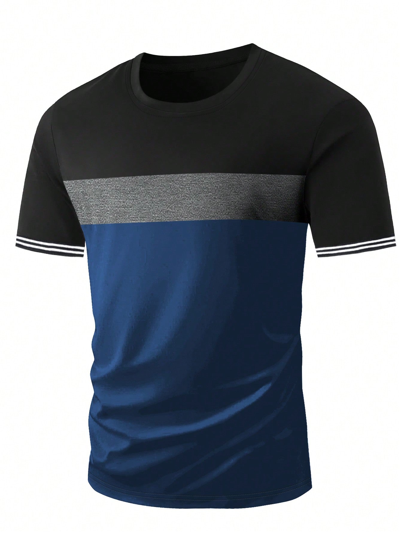 Manfinity Men Striped Trim Colorblock Tee