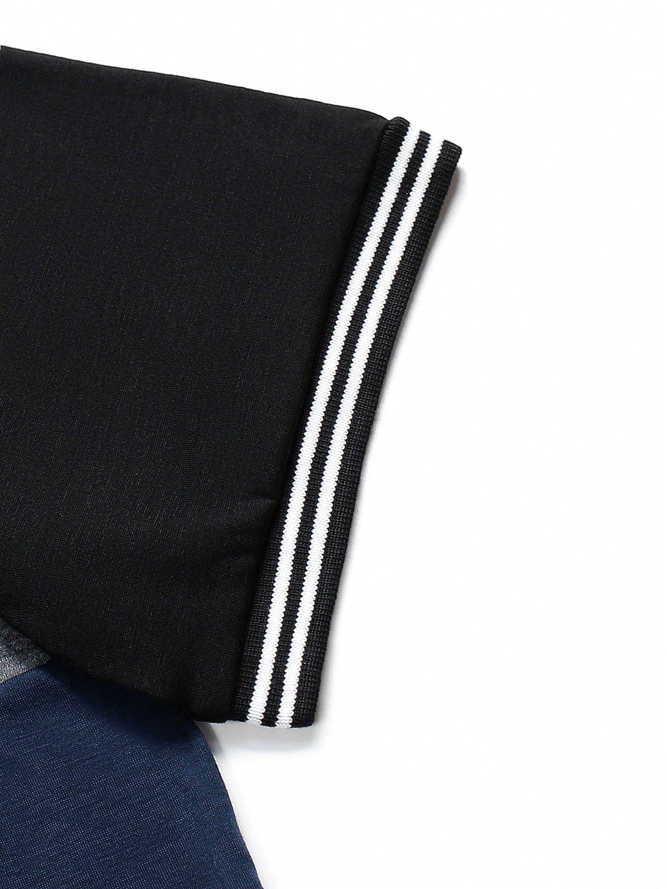 Manfinity Men Striped Trim Colorblock Tee