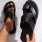 Men's Outdoor Party/Business/Vacation Comfortable Lightweight Non-Slip Slip-On Open-Toe Breathable Solid Color High-End Fashion Casual Flat Sandals