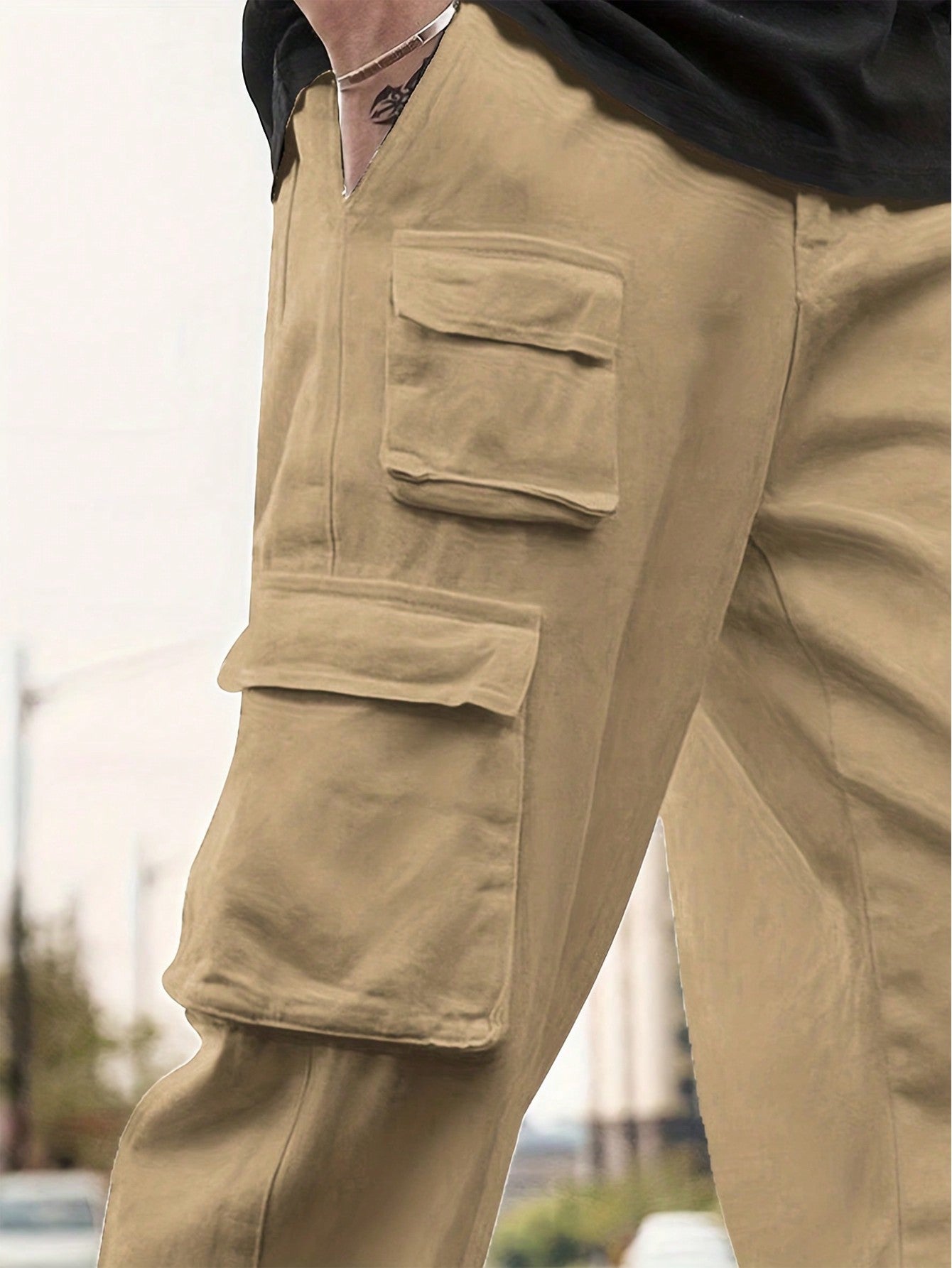 Men Solid Cargo Pants