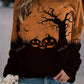 Halloween Print Raglan Sleeve Sweatshirt