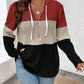 LUNE Plus Color Block Drawstring Hoodie