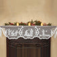 1pc White Lace Christmas Fireplace Cover With Christ Jesus Decor