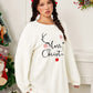 Qutie Christmas Print Drop Shoulder Teddy Sweatshirt Dress