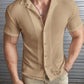 Manfinity Modomio Men Solid Ribbed Knit Button Front Shirt