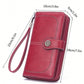 RFID Women's Fashion Vintage Large Capacity Zipper PU Leather Long Wallet Casual Coin Purse For Ladies 2 Styles To Choose