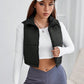 PETITE Zip Up Crop Vest Padded Coat