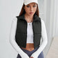 PETITE Zip Up Crop Vest Padded Coat