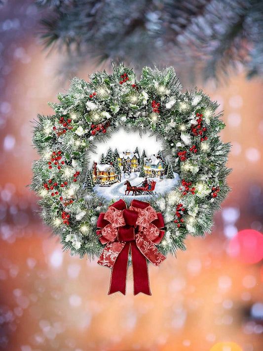 Merry Christmas Tree PVC Wall Sticker Crystal Ornament Window Glass Decoration Removable Decals, 20x30cm, 1pc: Santa Claus Window Glass Sticker Thanks Giving Day Home Decoration,Christmas