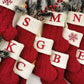 1pc, Knitted Letter Christmas Socks, Home Christmas Tree Ornaments, Christmas Decoration, Red Christmas Socks, Used For Christmas Theme Dress Up,Christmas