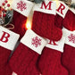 1pc, Knitted Letter Christmas Socks, Home Christmas Tree Ornaments, Christmas Decoration, Red Christmas Socks, Used For Christmas Theme Dress Up,Christmas