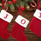 1pc, Knitted Letter Christmas Socks, Home Christmas Tree Ornaments, Christmas Decoration, Red Christmas Socks, Used For Christmas Theme Dress Up,Christmas