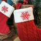 1pc, Knitted Letter Christmas Socks, Home Christmas Tree Ornaments, Christmas Decoration, Red Christmas Socks, Used For Christmas Theme Dress Up,Christmas