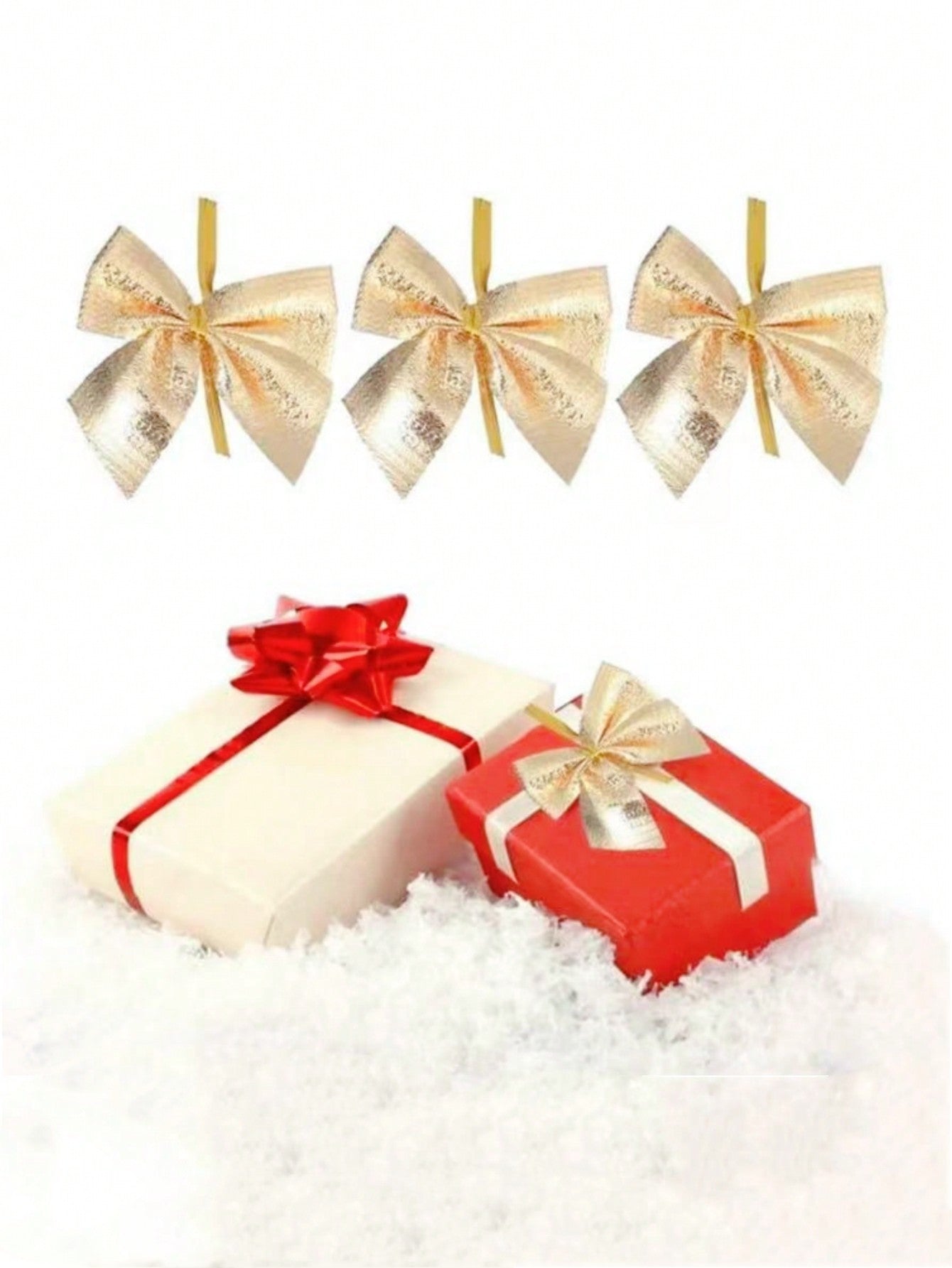 12pcs Christmas Decoration Bows For Christmas Tree, Gift Box Decoration,Christmas