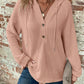 Clasi Half Button Raglan Sleeve Drawstring Hoodie