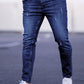 Manfinity Homme Men Cotton Ripped Slant Pocket Jeans