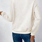 EMERY ROSE Button Detail Asymmetrical Neck Drop Shoulder Sweatshirt,Long Sleeve Tops