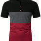 Manfinity Homme Men Color Block Half Button Tee