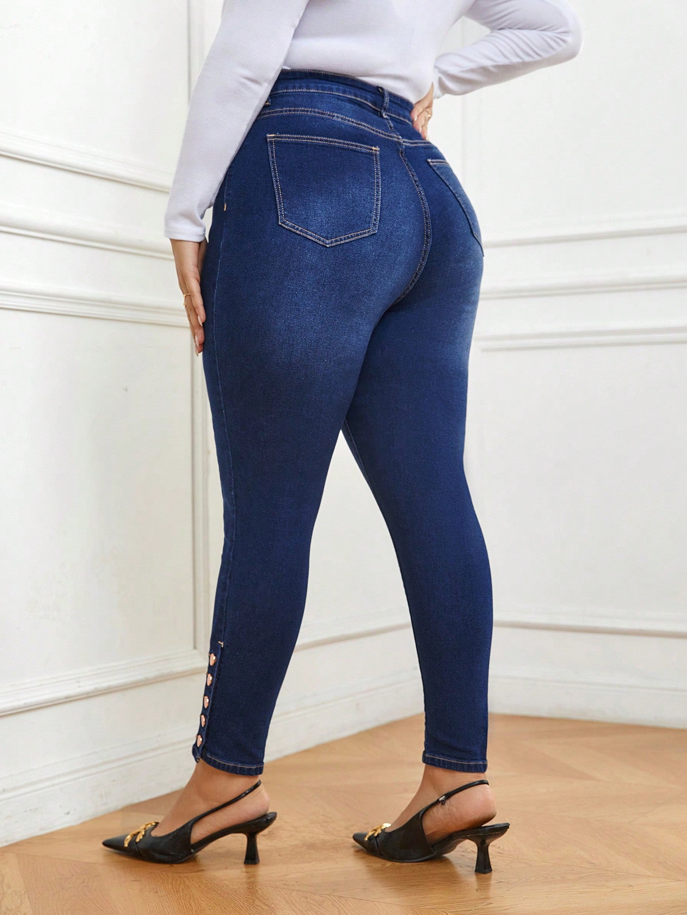 Privé Plus Button Fly Skinny Jeans