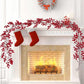 1Pc Red Berry Garland Christmas Decoration 6.23Ft Holiday Garland Artificial Red Berry Garland With Bendable Stems Christmas Fireplace Decoration Banister(, Halloween, Halloween Decoration