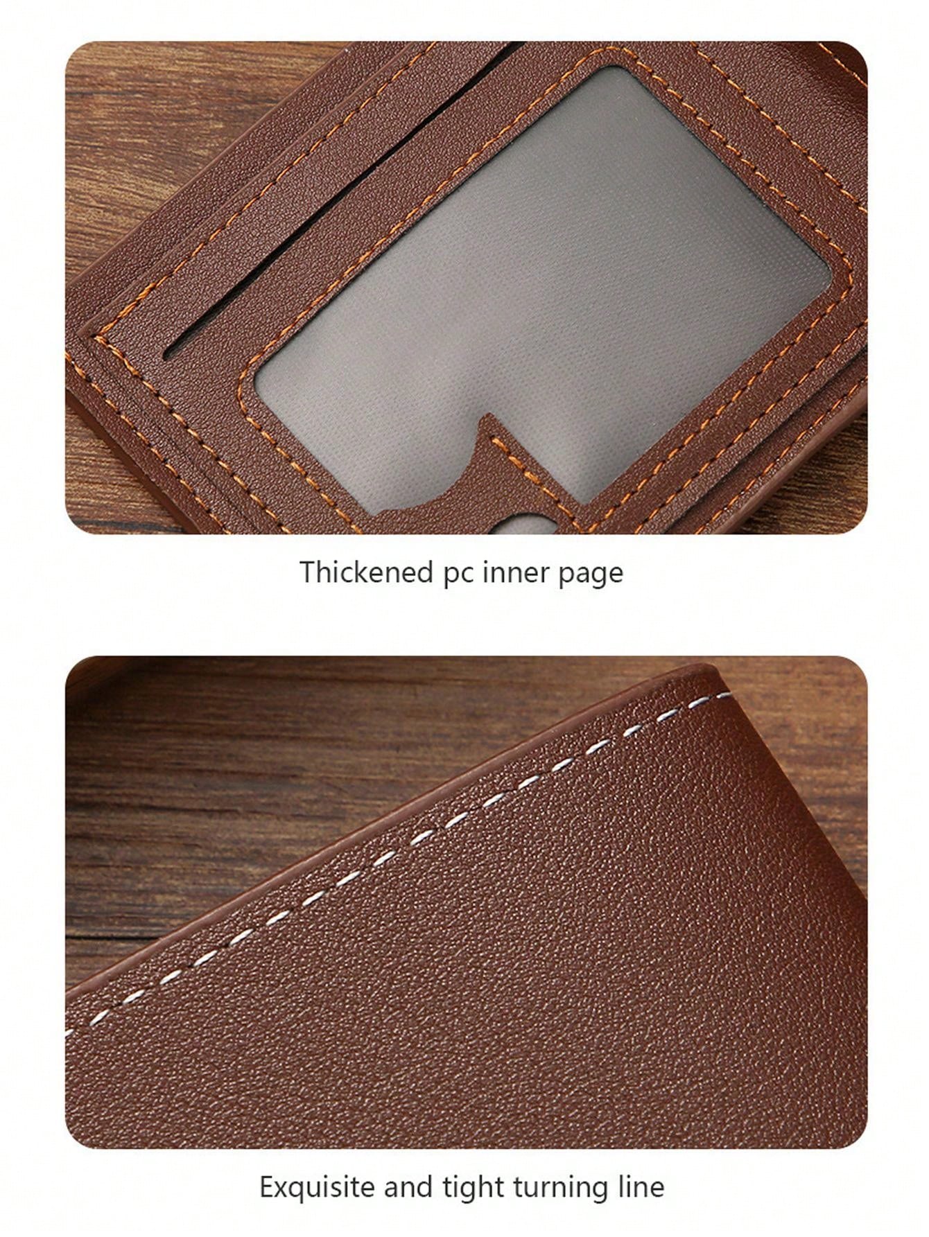 Men's Business Casual Pu Short Wallet For Men