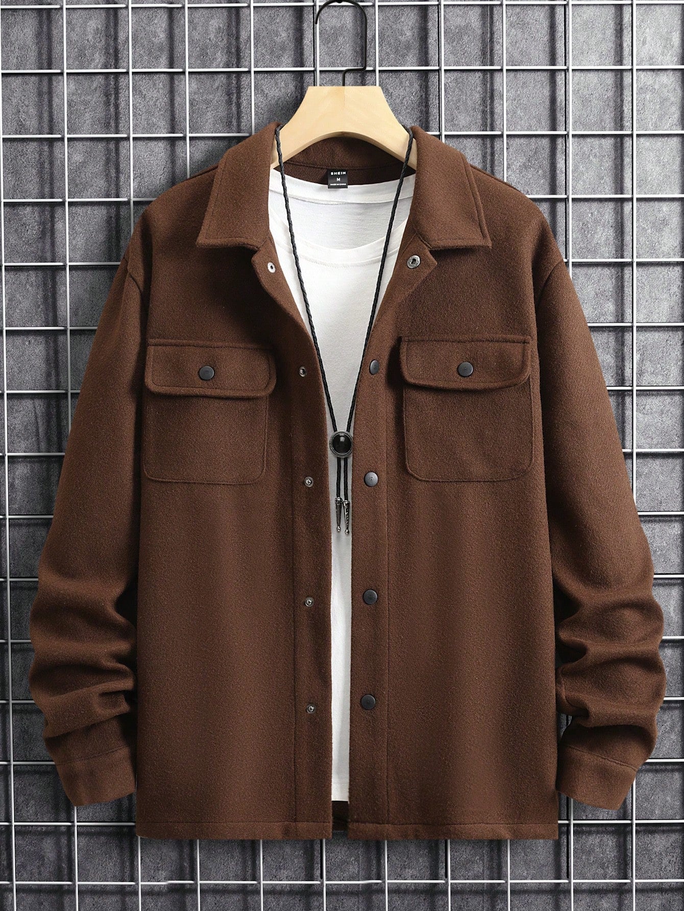 Manfinity Homme Men Flap Pocket Overcoat