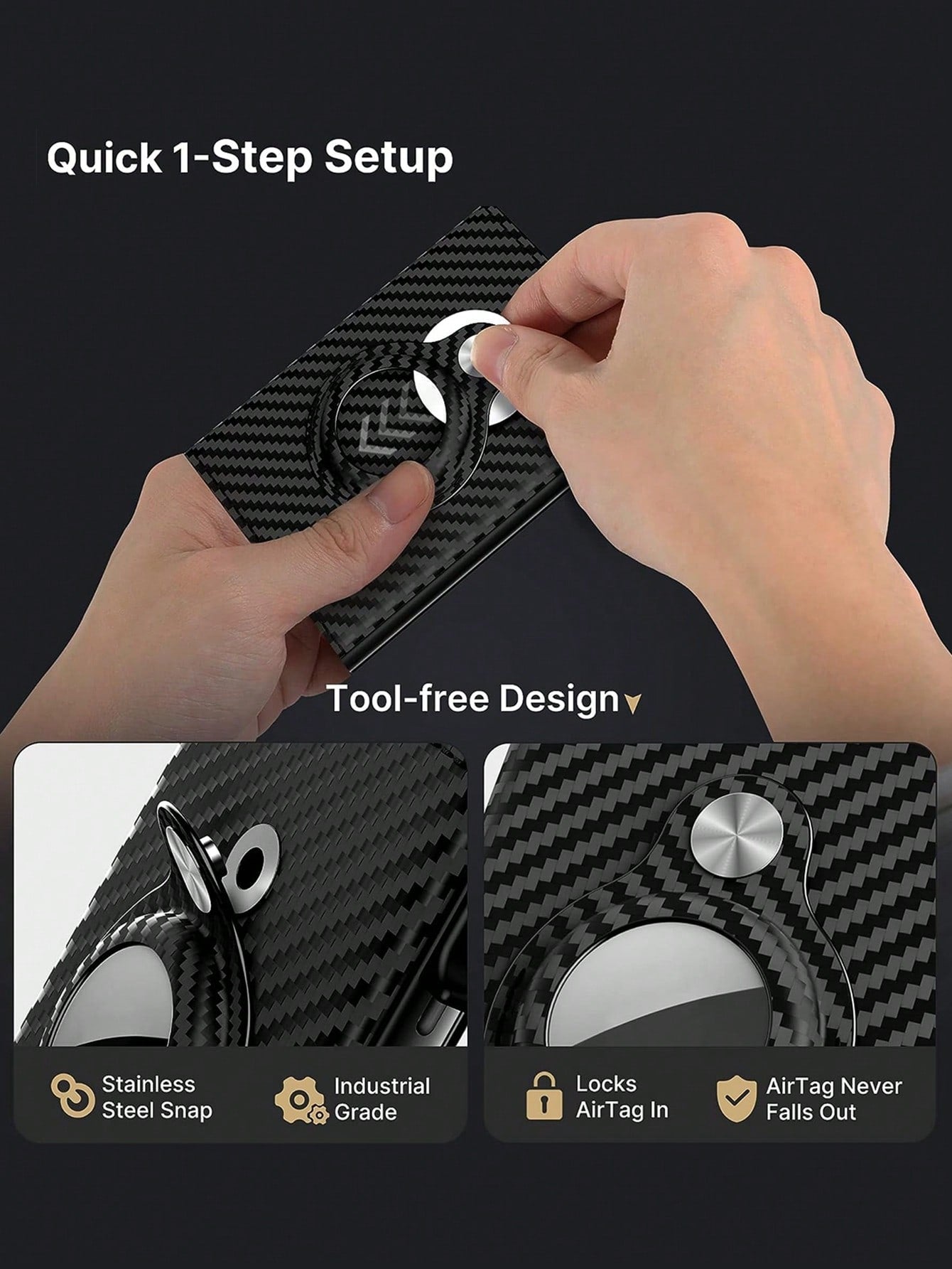 Anti-theft Carbon Fiber Trifold Magnetic Card Wallet For Men