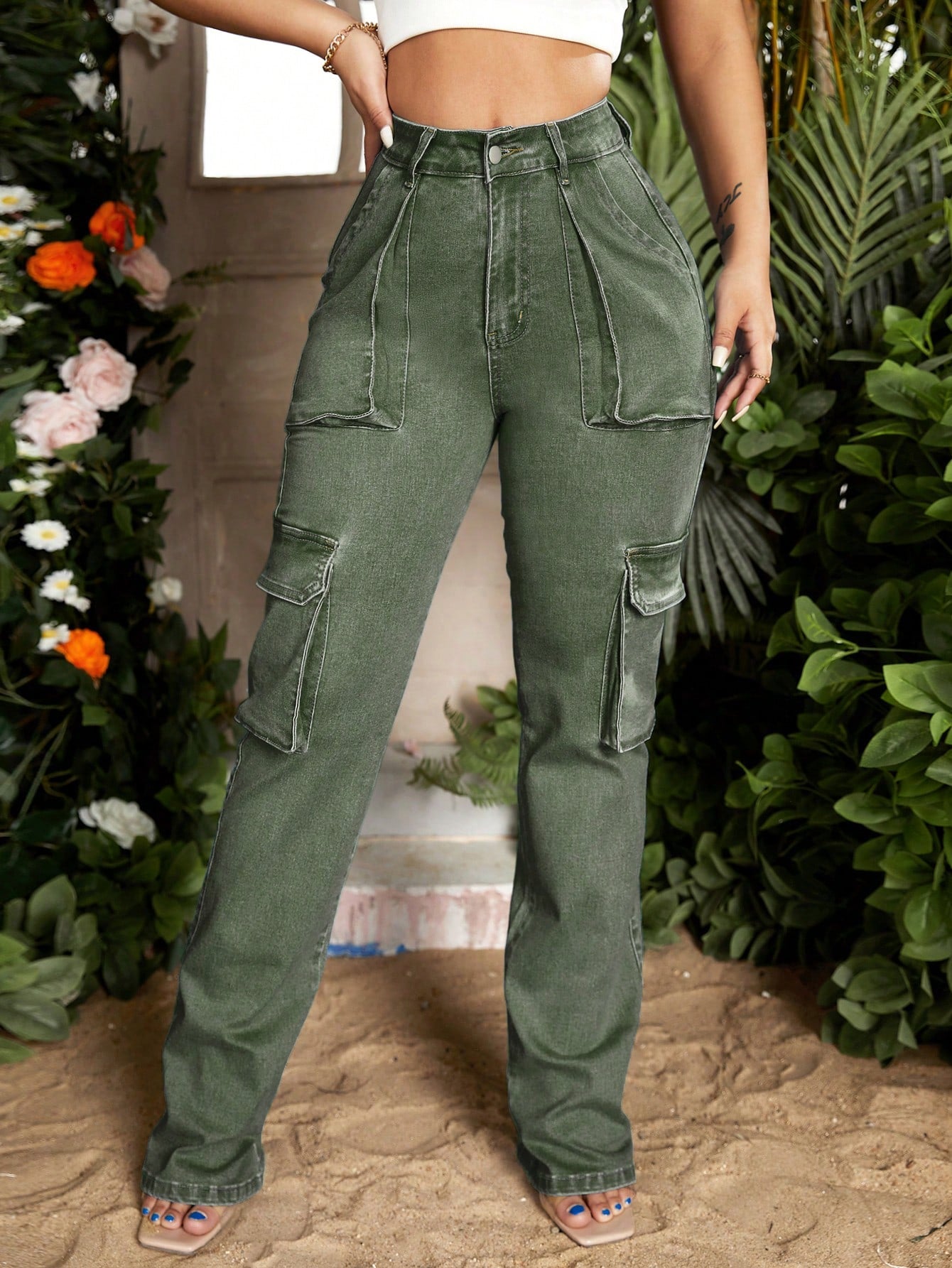 SXY Flap Pocket Cargo Jeans