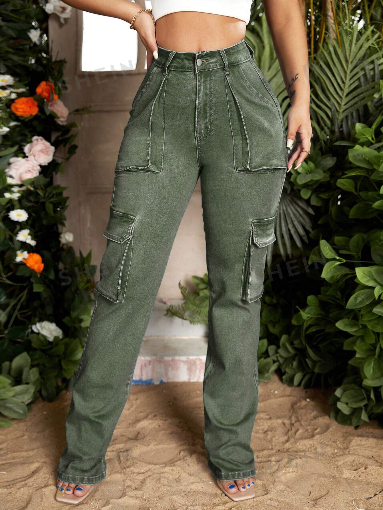 SXY Flap Pocket Cargo Jeans